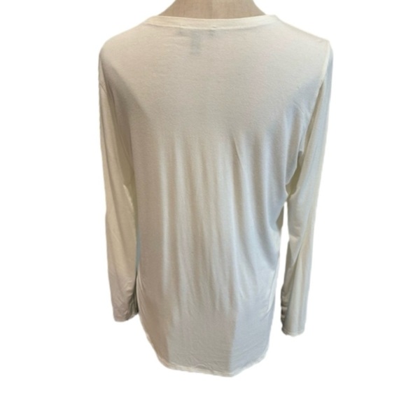 EILEEN FISHER TOPS LOT OF 2 SILK GREEN SHORT SLEEVE 1 VISCOSE CREAM LONG SLEEVE - Picture 11 of 12
